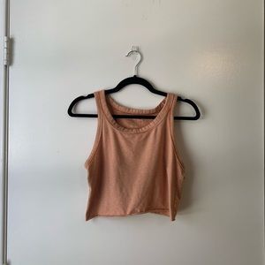 Striped orange cropped tank top